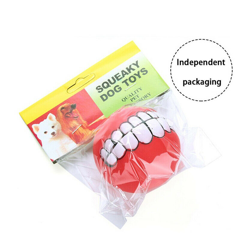 Rubber Dog Toys Squeaky Cleaning Tooth Dog Toys Ball Bite Resistant Pet S.l8