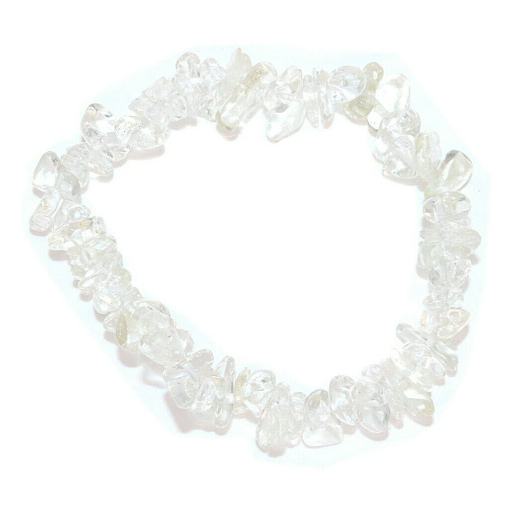 Charms Natural Crystal Gravel Bracelet Beaded Lovers Bangles White