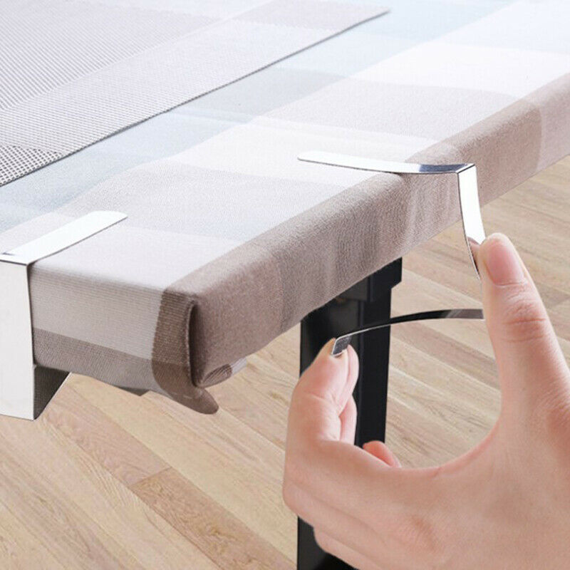 4pcs Stainless Steel Tablecloth Tables Cover Clip Holder Cloth Clam.l8