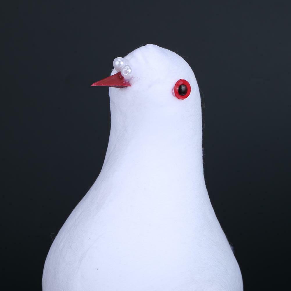 Decorative Dove Artificial Foam Feather White Pigeon Bird Wedding Ornament @