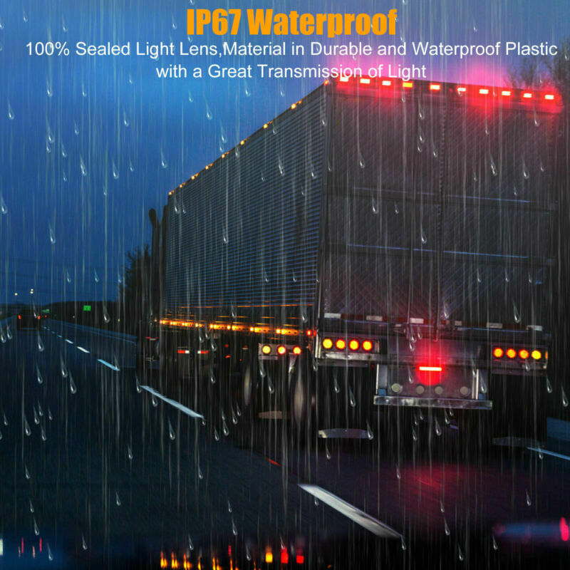 10X Side Marker Clearance Trailer Truck RV LED Light Amber/Red Waterproof 12/24V