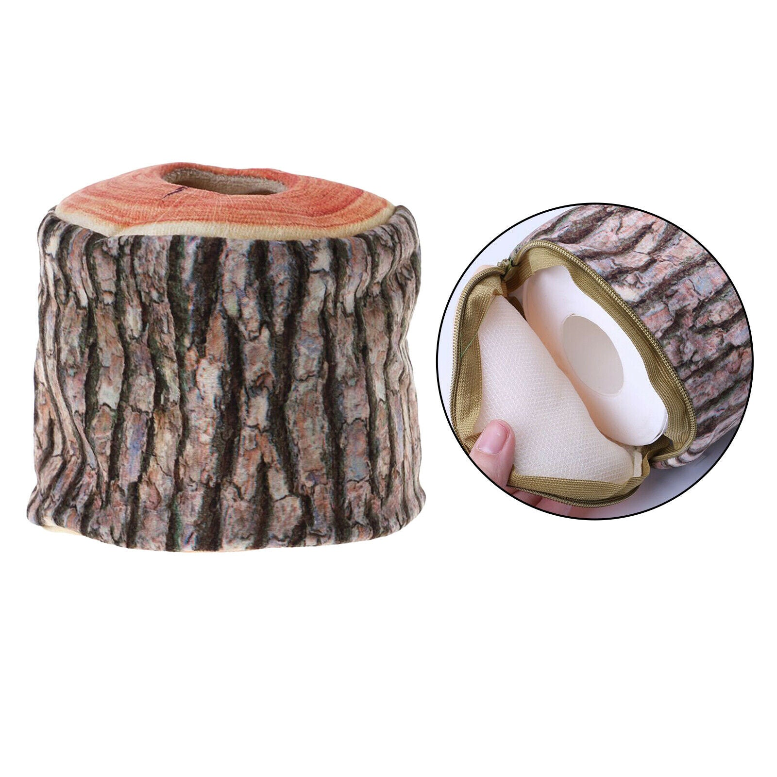 Premium Tree Bark Tissue Box Napkin Holder for Car Camping Office Decor