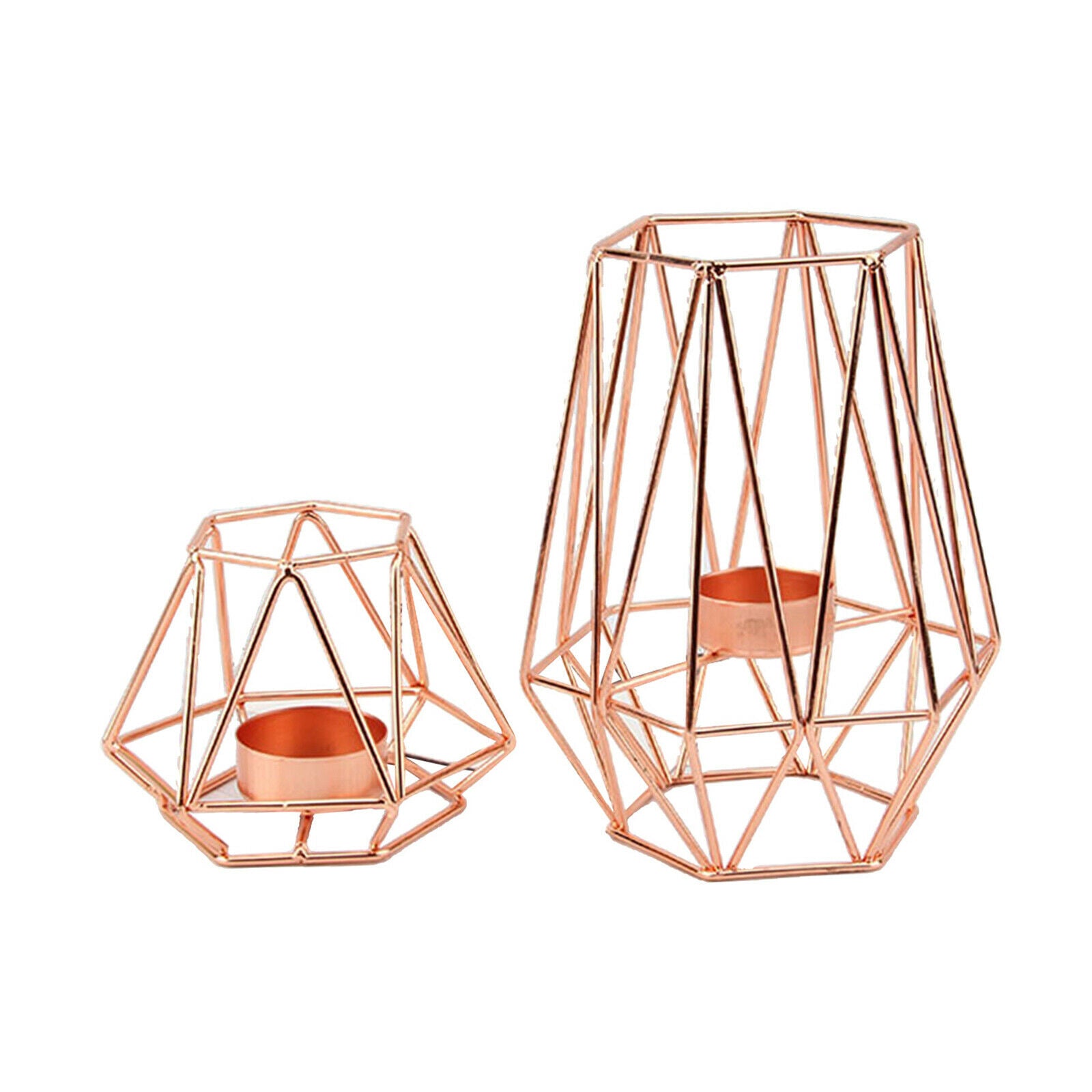 Hexagon Shaped Pillar Votive Candle Holders Candlestick for Home Decor