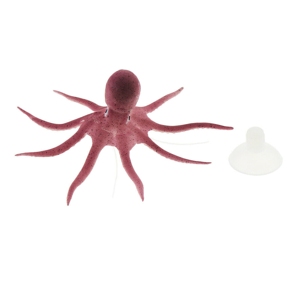 3pcs Fish Decor Glowing Artificial Ornament for Fish Tank Aquarium (Octopus)