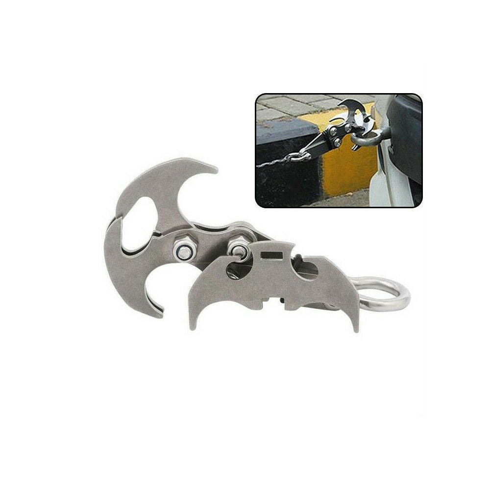 Stainless Steel Gravity Hook Claw Grappling Survival Carabiner Climbing Tools
