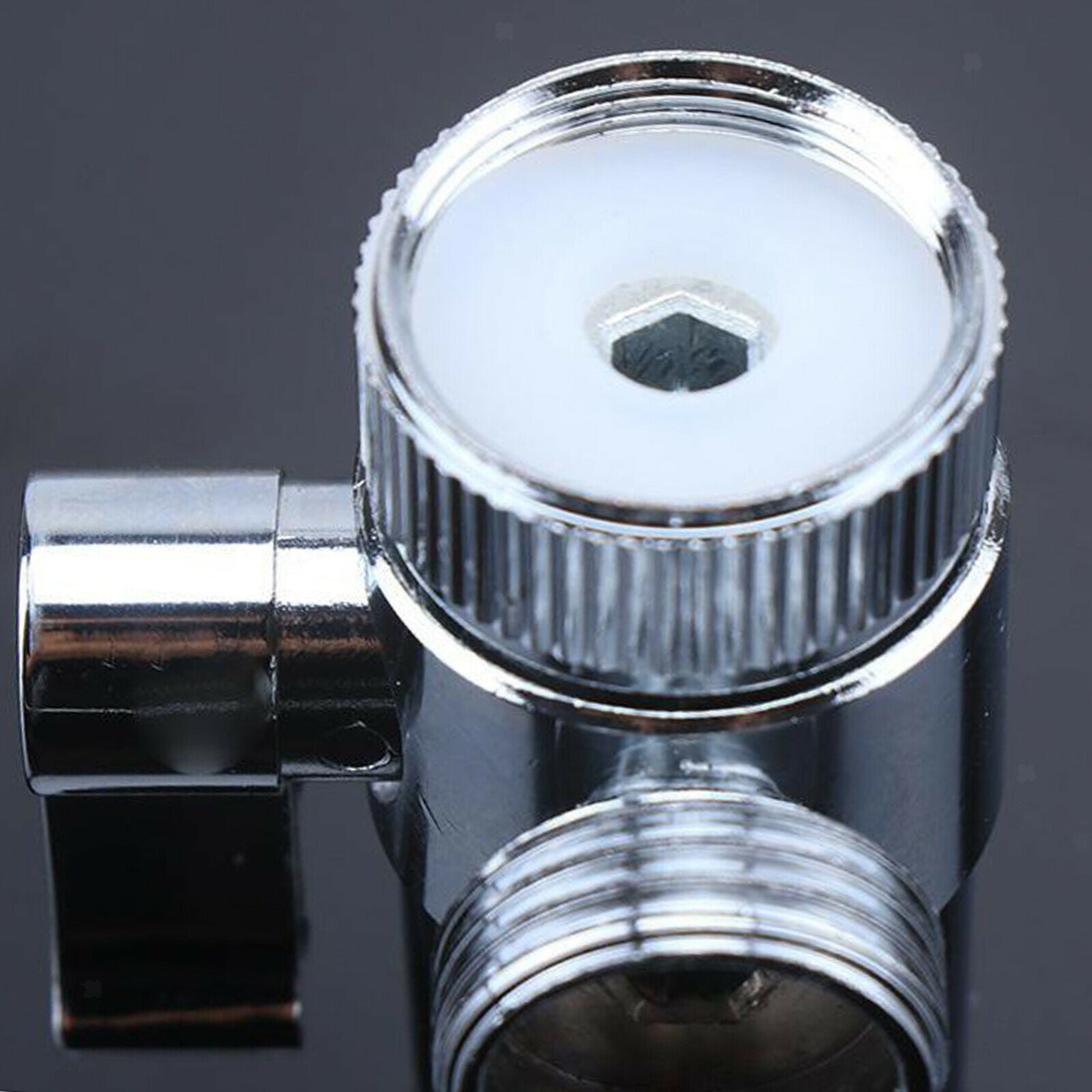 3 Way Metal T-Adapter with Shut-Off Valve Connector Solid Brass Shower Arm