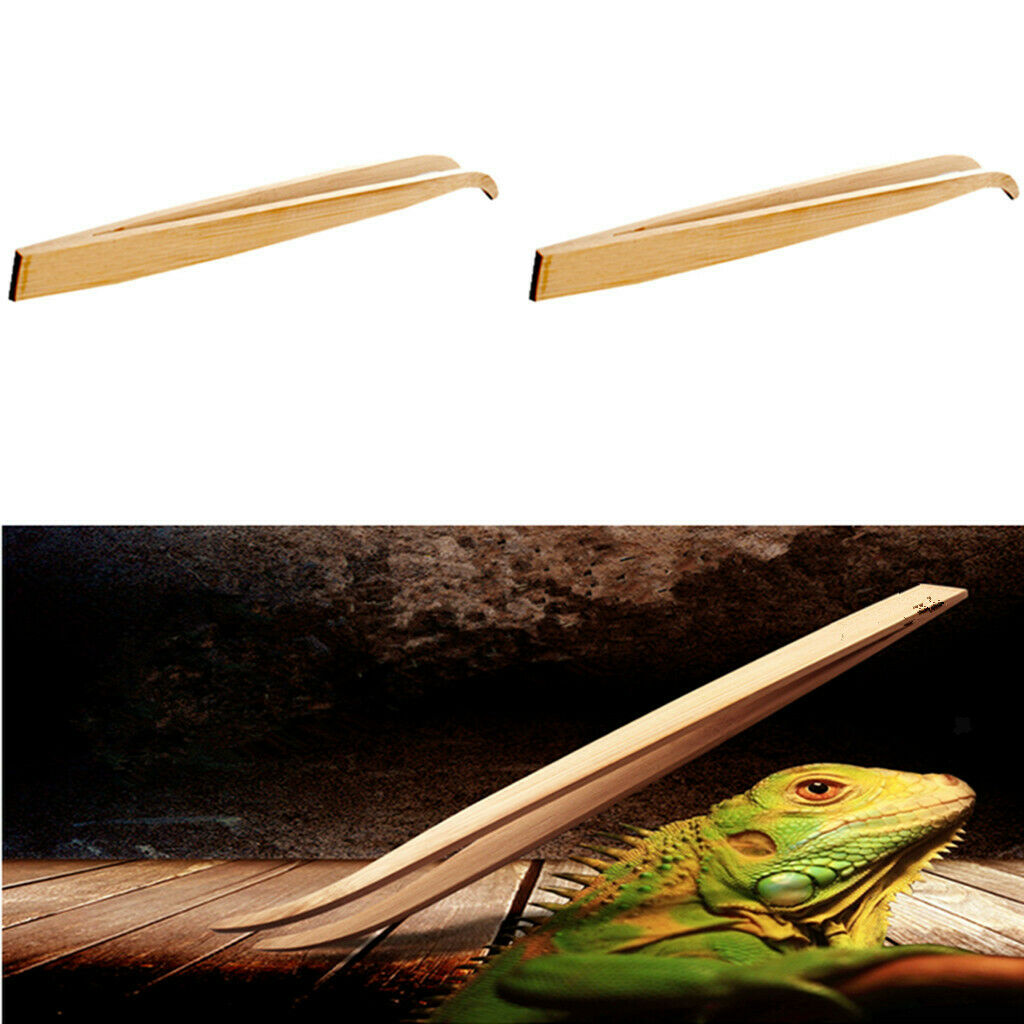 2Pcs Eco-Friendly Bamboo Tweezers Pet Insects Bugs Frogs Gardening  Raising