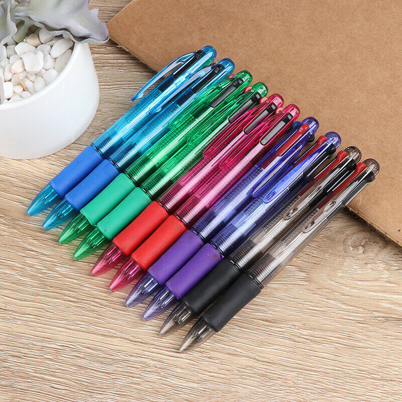 Novelty multicolor ballpoint pen multifunction 4 In1 colorful stationery .l8