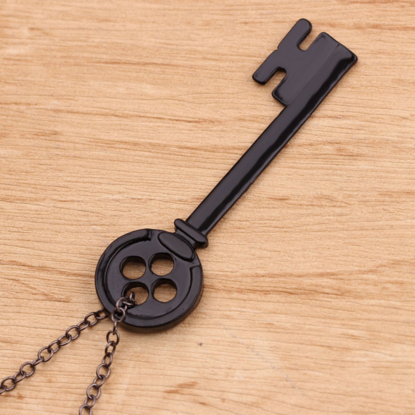 Women Black key Pendant Necklace Halloween Party Jewelry