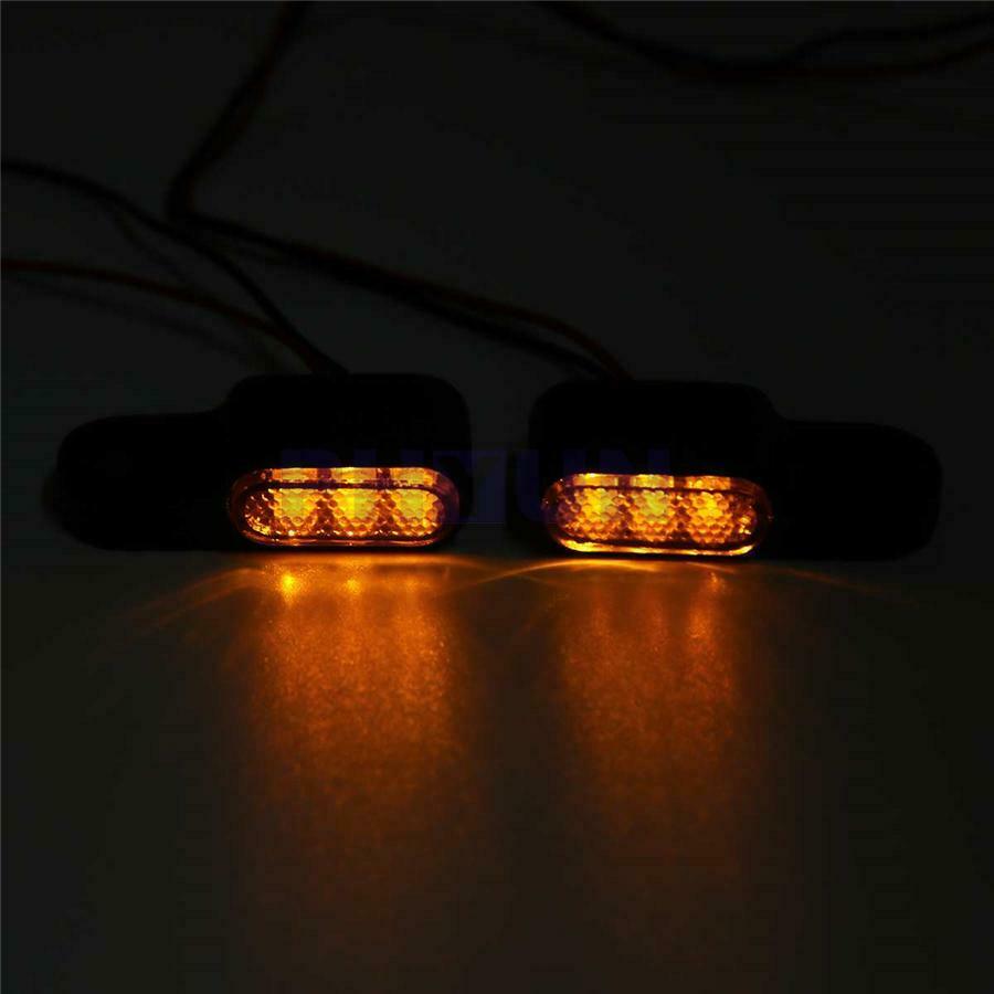 2Pcs 8mm 12V LED Motorcycle Smoke Turn Signals Indicators Blinker Light Flashing