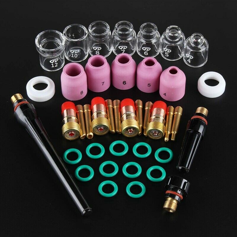 41Pcs/Lot TIG Welding Torch Nozzle  Cover Gas Lens Glass Cup Kit for WP17/18/2S3