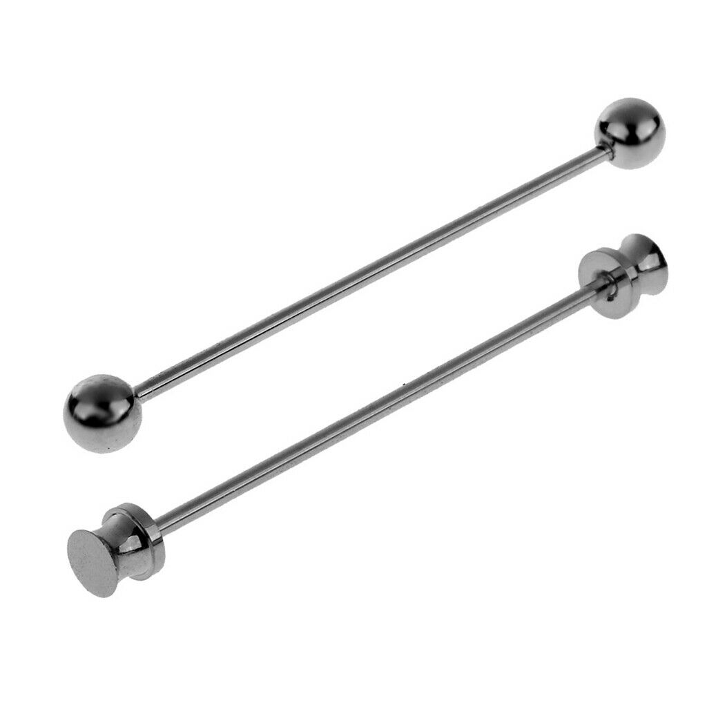 2 Pieces Round Barbell Pin Necktie Clip Bar Mens Wedding Party Jewelry