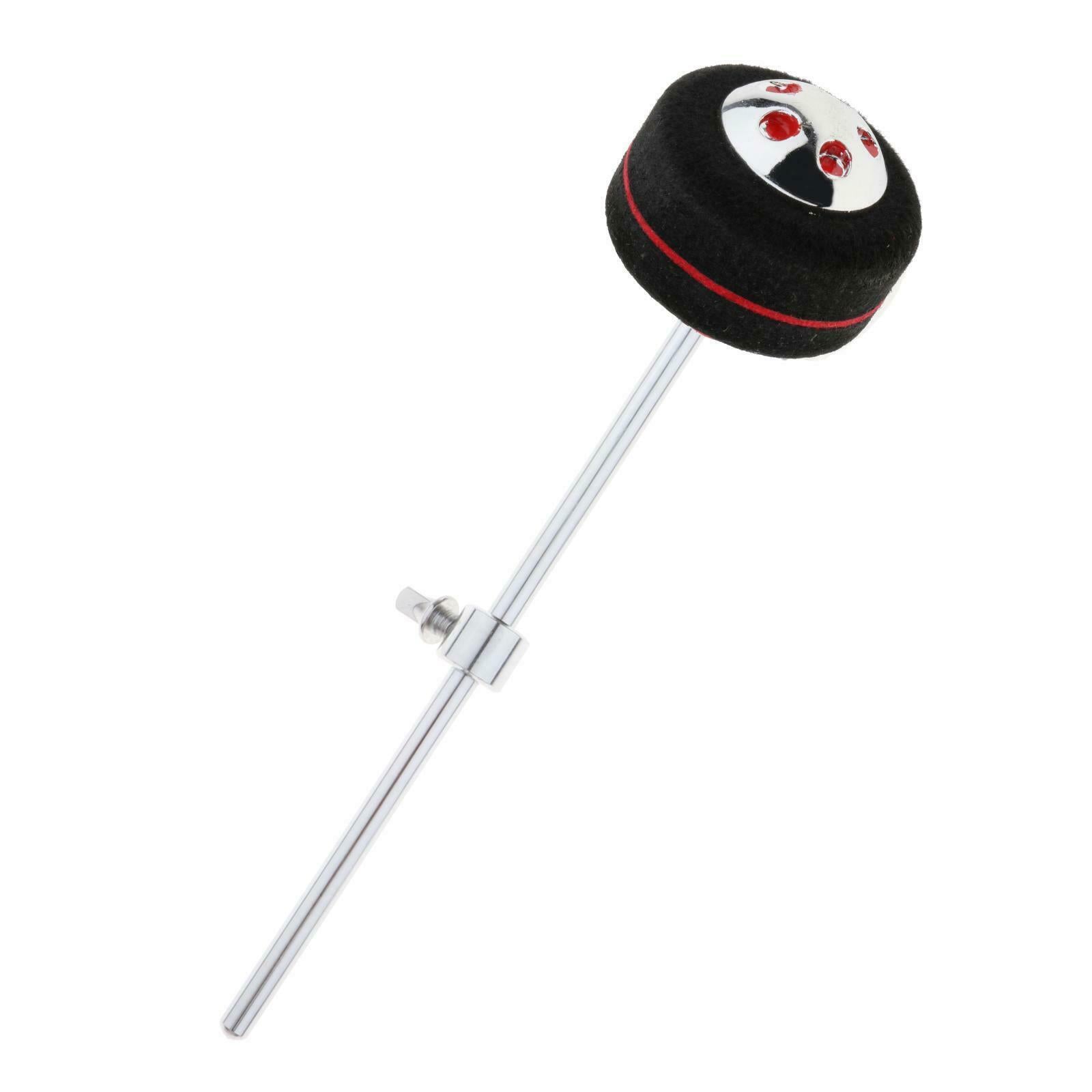 Bass Drum Kick Beater Head, Stainless Steel Shank, Black Drum Pedal Beater,