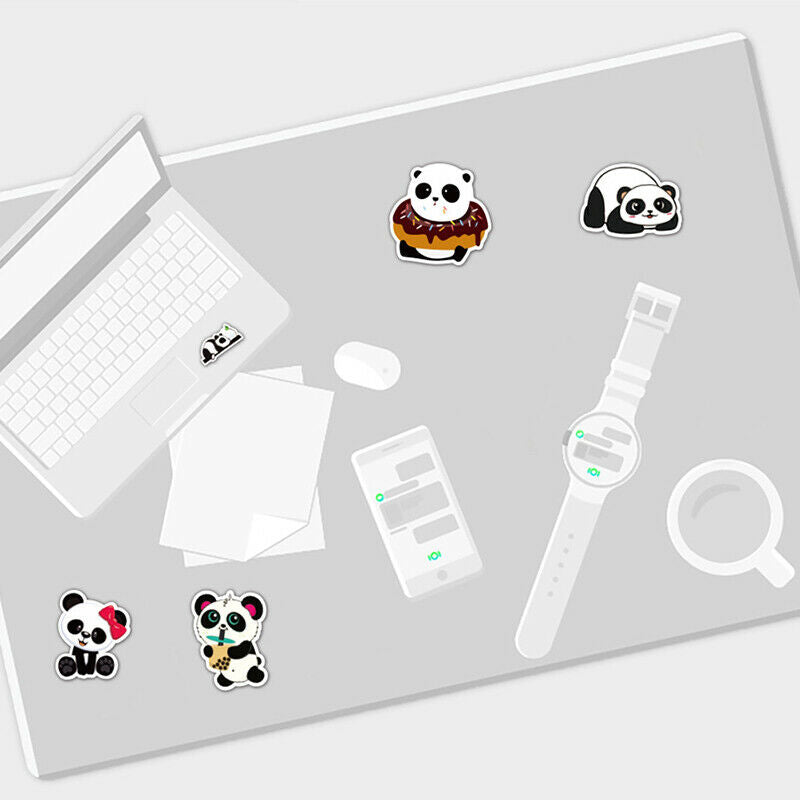 50pcs Small Panda Stickers Classic Graffiti For Suitcase Cool Laptop Skatebo Kt