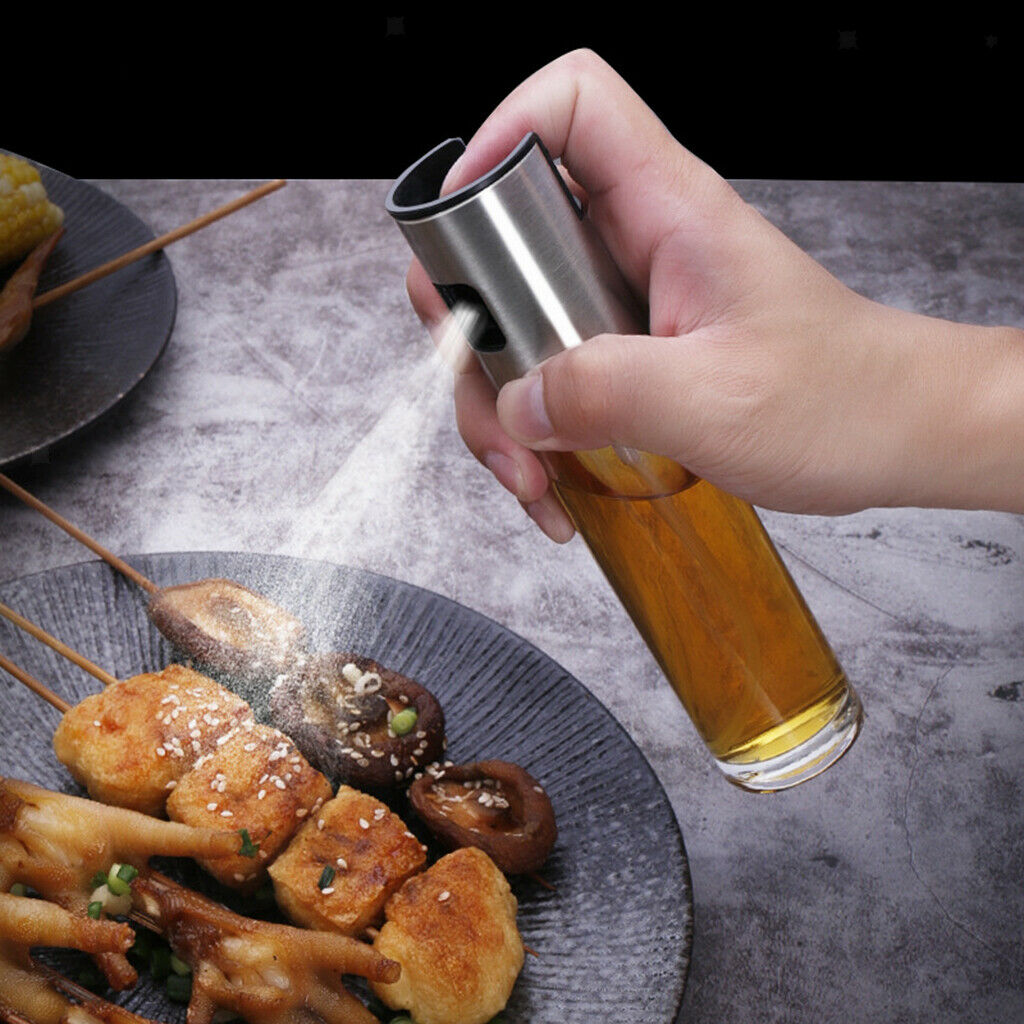 Stainless Steel Oil Vinegar Sauce Dispenser Clear Glass Bottle Kitchen Tools