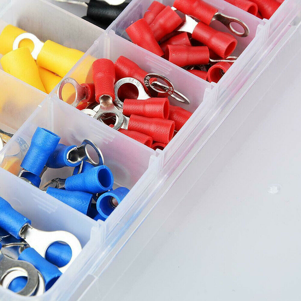 102PCS Insulated Electrical Wires Splice Terminal Spade/Crimp/Ring Connector Kit