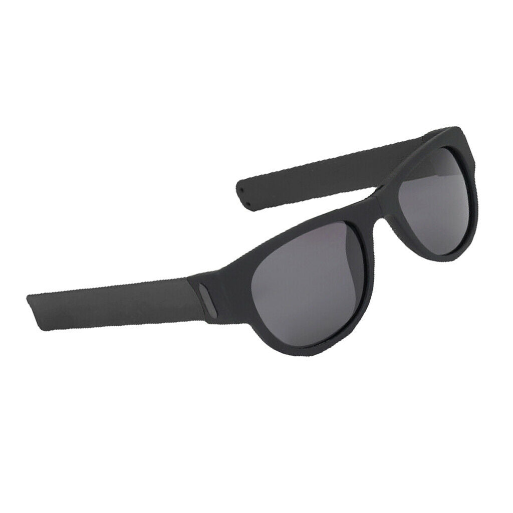 2pcs Folding Sunglasses Portable Outdoor Sun Glasses Unisex Slap Wristband