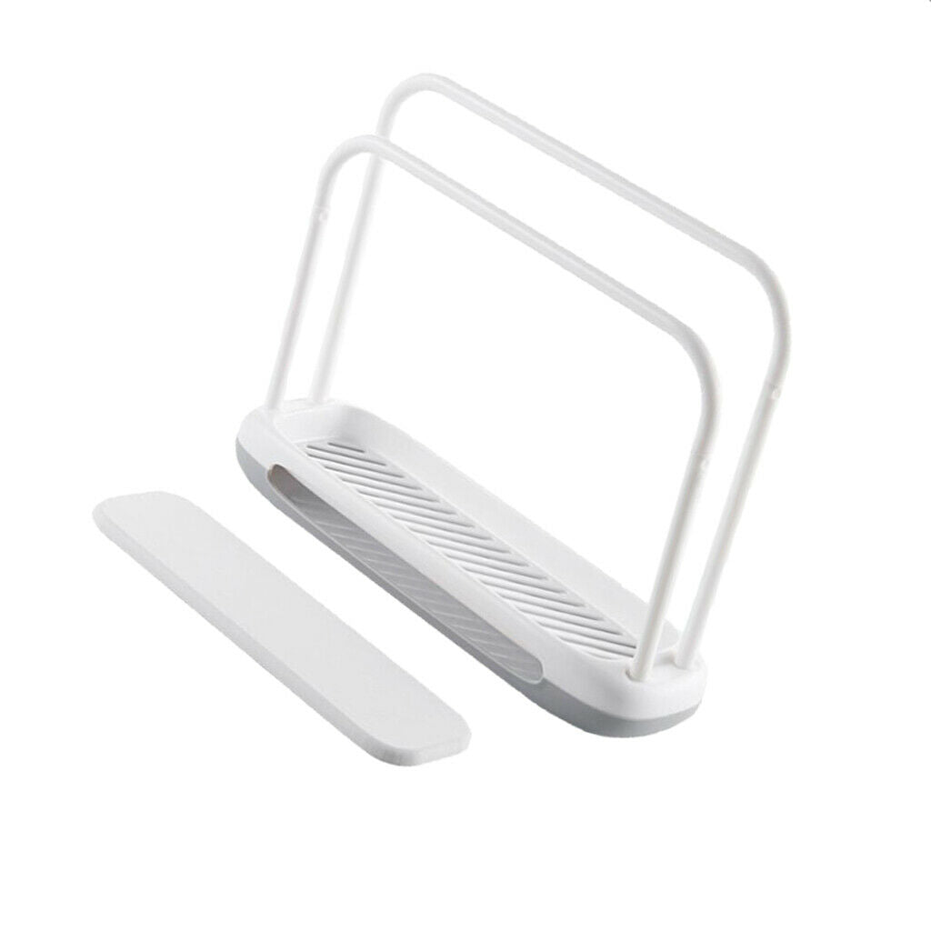 Double Bar Towel Rag Hanger Dishcloth Drying Rack White with Diatom mud