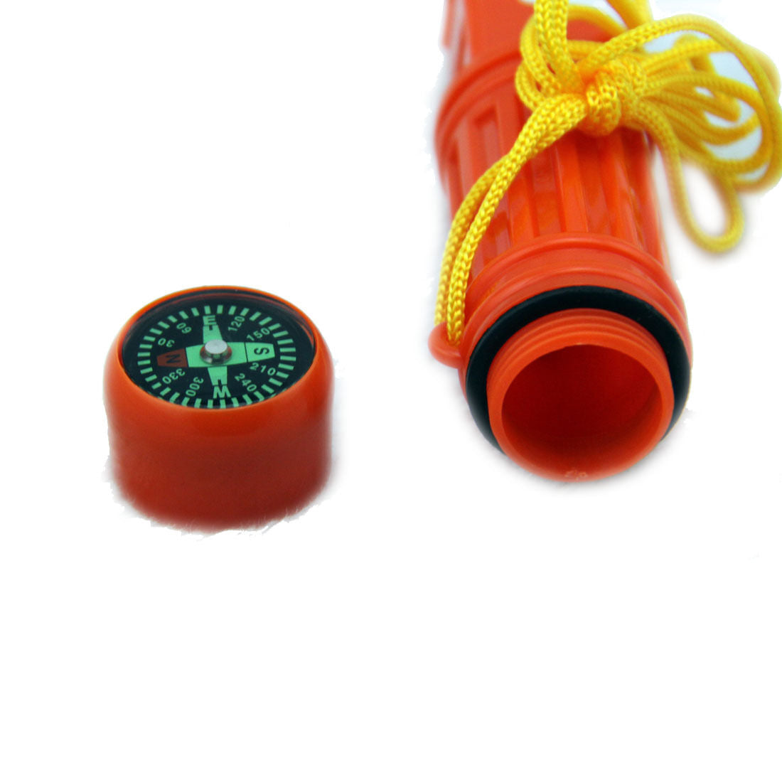 Survival Kit Scout Whistle/Compass/Mirror/Flint/Waterproof Pill Box 5 in 1 Tool