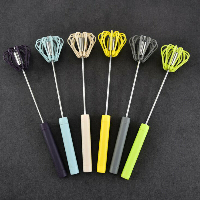 1pc Semi-automatic Egg Beater Whisk Manual Hand Mixer Self Turning Egg St.l8