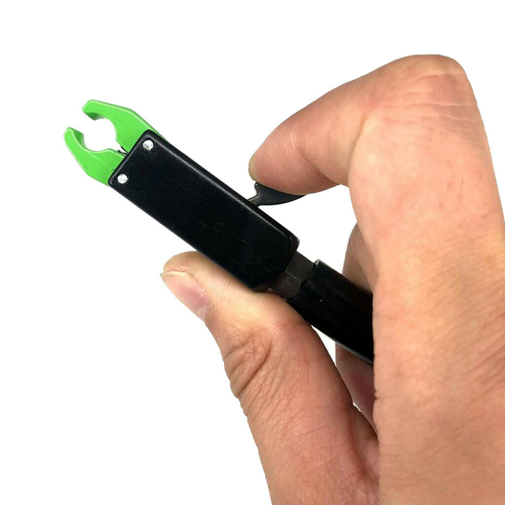 Archery Compound Bow Release Adjustable Black Wrist Strap with Green Clasp