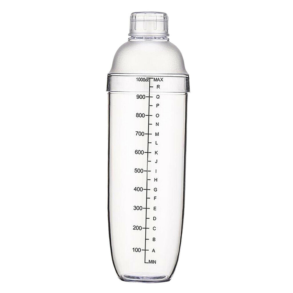 Cocktail Shaker - Clear Matte Bottle Bar Pub Drink Party Supplies 1000cc