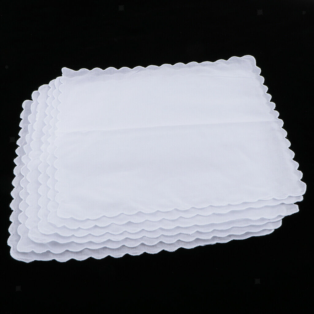 6x 100% Cotton DIY Blank Handkerchiefs Bridal Party Handkerchiefs