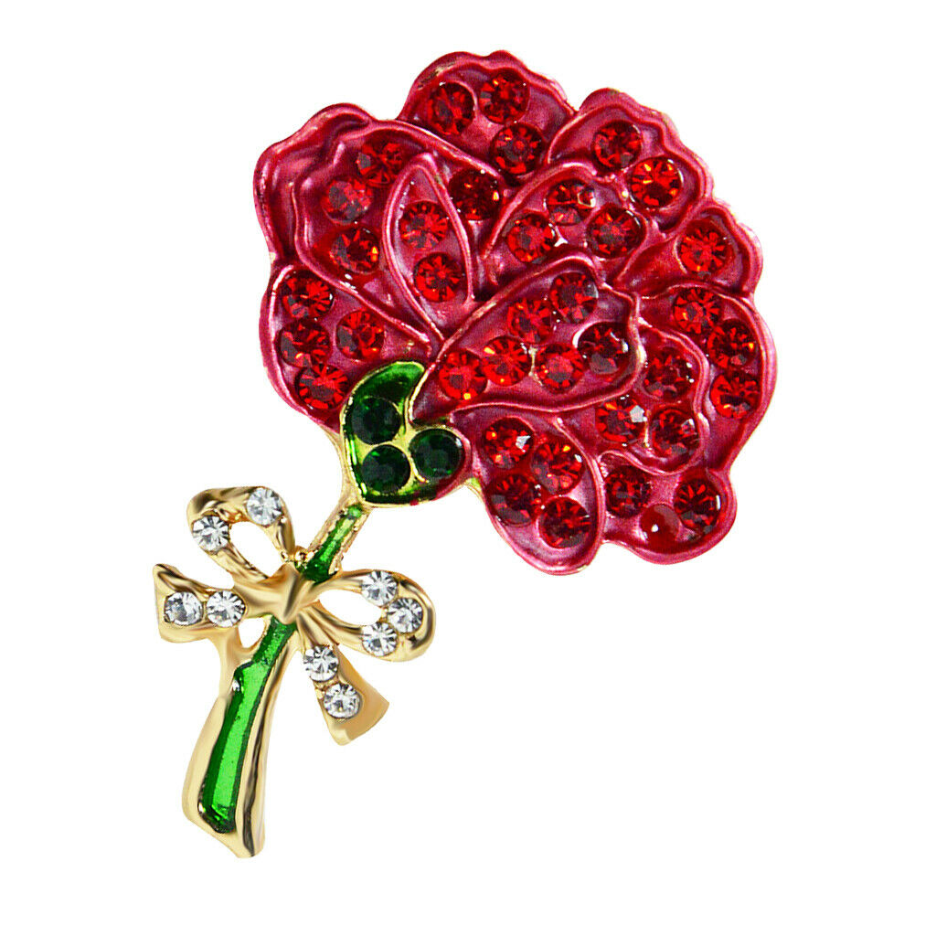 Women Metal Alloy Carnation Flower Brooch Lapel Pin Collar Tips