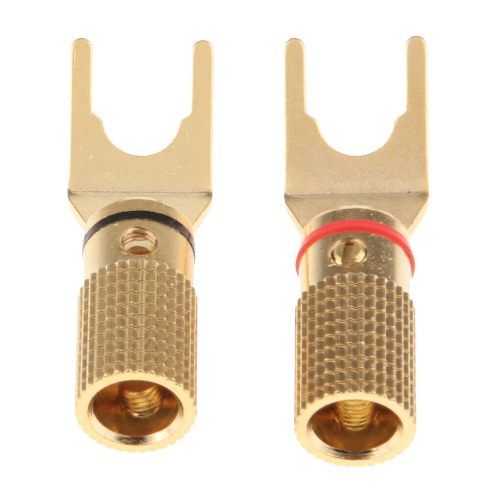 Prettyia   2x   Speaker   Banana   Y   U - Type   Spade   Plug   Screw   Type