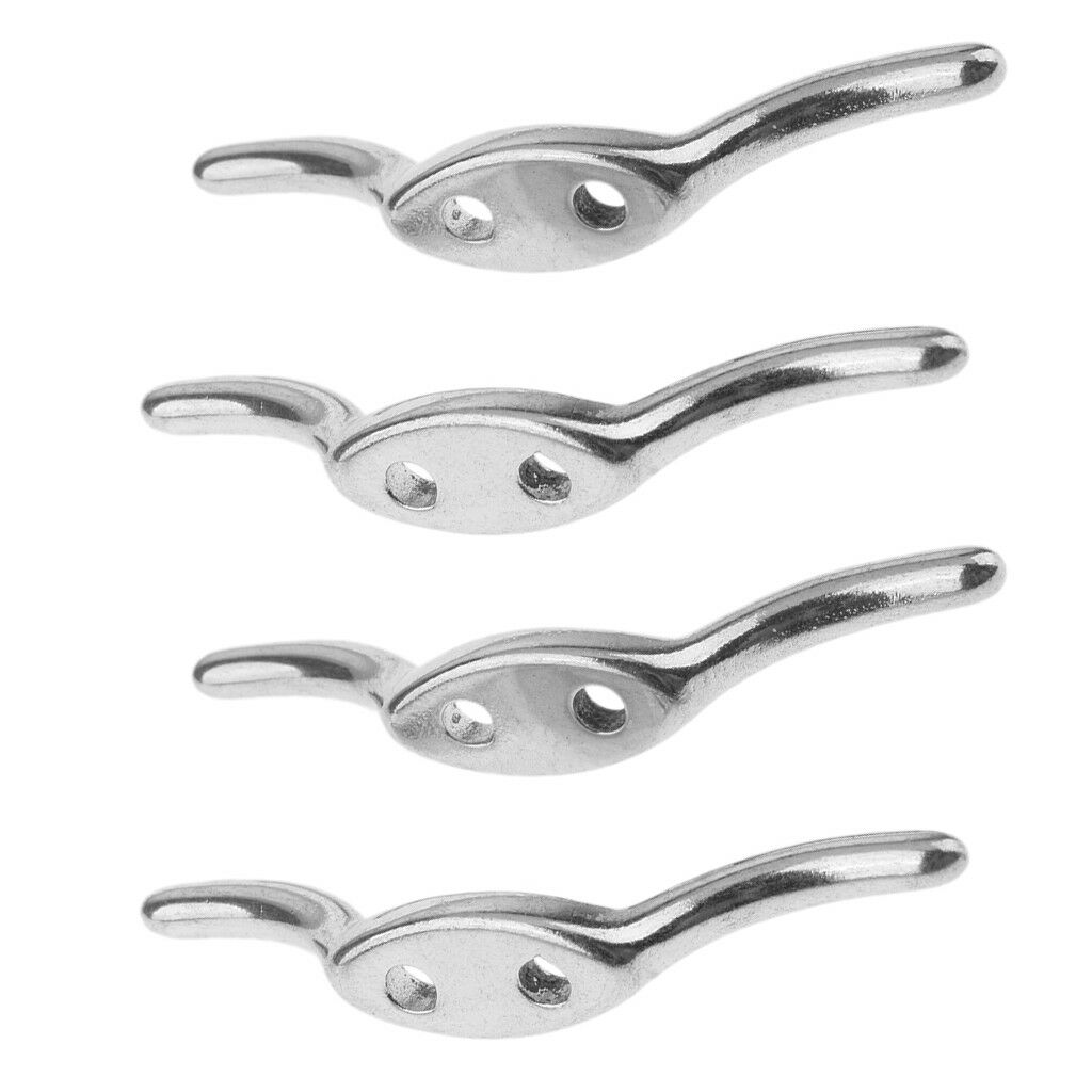 4Pcs Heavy Duty 67mm Stainless Steel Rope Cleat Flag Boat Securing Tie Down