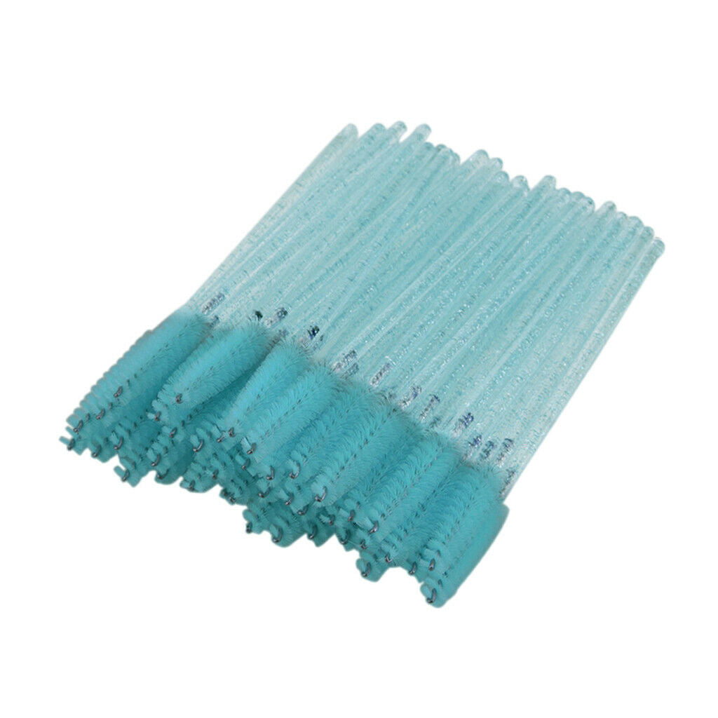 300 Packs Eyelash Mascara Wands w/ Crystal Handle Eyebrow Spiral Brushes
