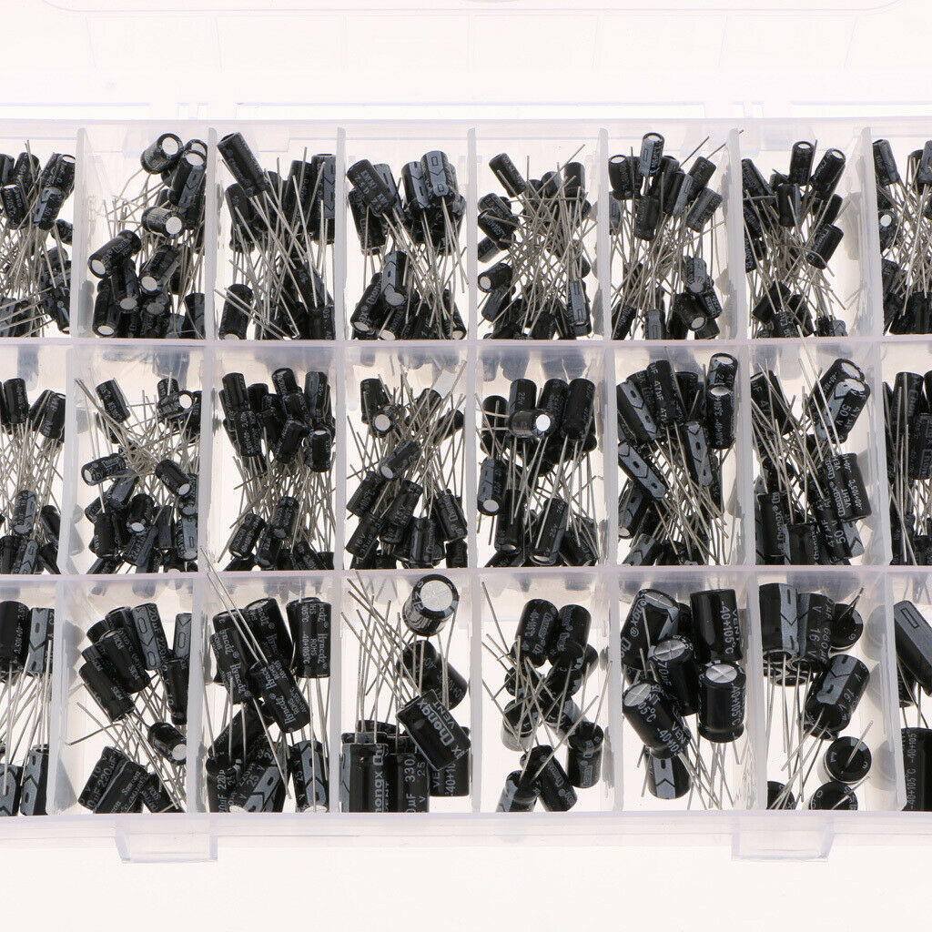 500pcs 0.1uF~1000uF Electrolytic Multilayer Capacitor Assortment with Box