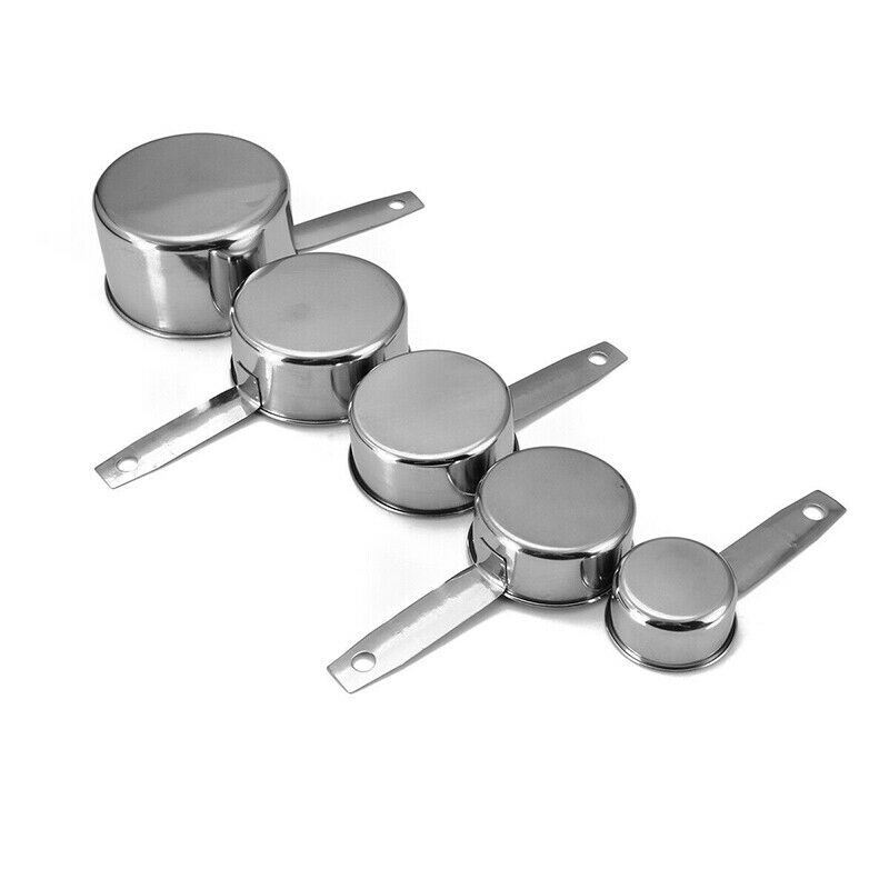 5PCS Stainless Steel Measuring Cups and Spoons Set Kitchen Baking Gadget TooBDD