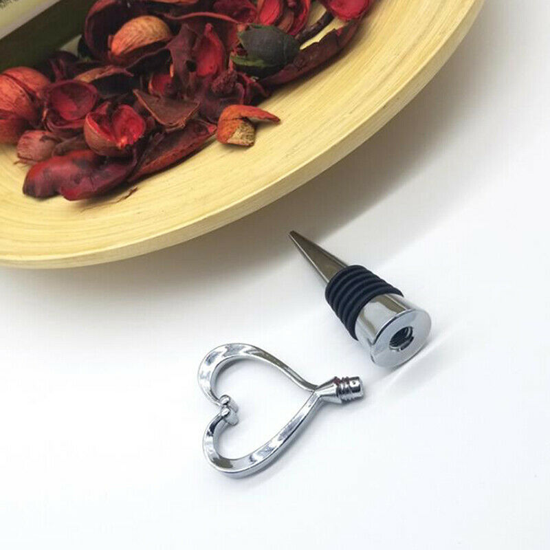 1pcs Heart Shaped Red Wine Champagne Wine Bottle Stopper Valentines Weddi.l8