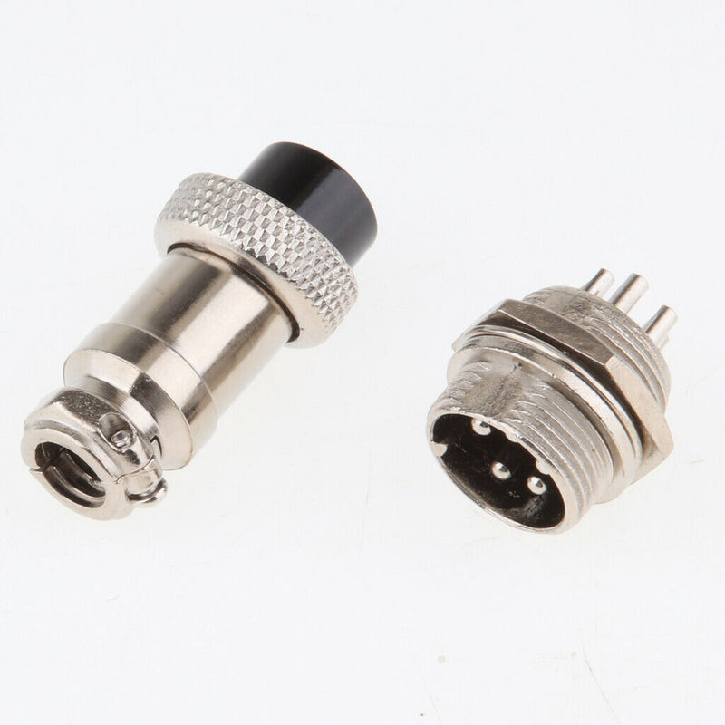 Pair GX16 5Pins Waterproof Male Female Panel Metal Aviation Wire Connector