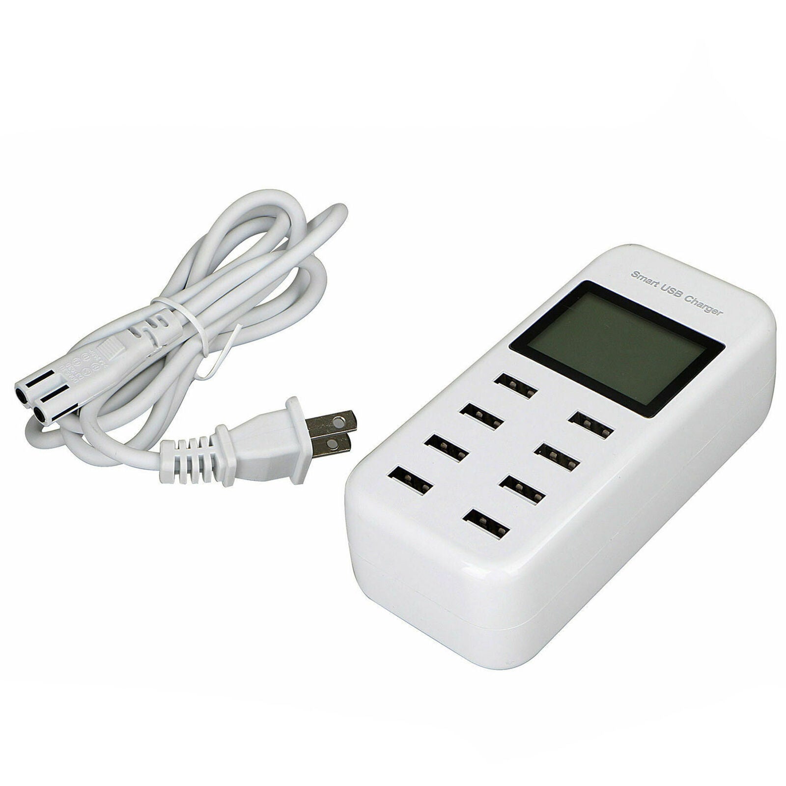 8-Port Smart Multi USB AC Wall Charger Hub Smart Fast Wall Charging Station LCD