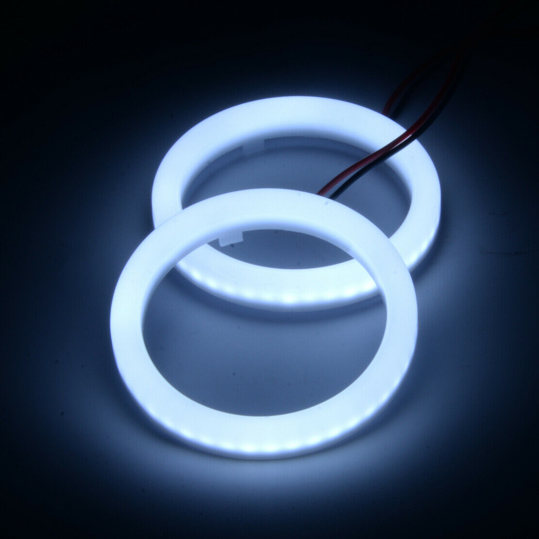 2x 70mm DRL COB LED Angel Eyes Halo Ring Fog Light White Daytime Running Light