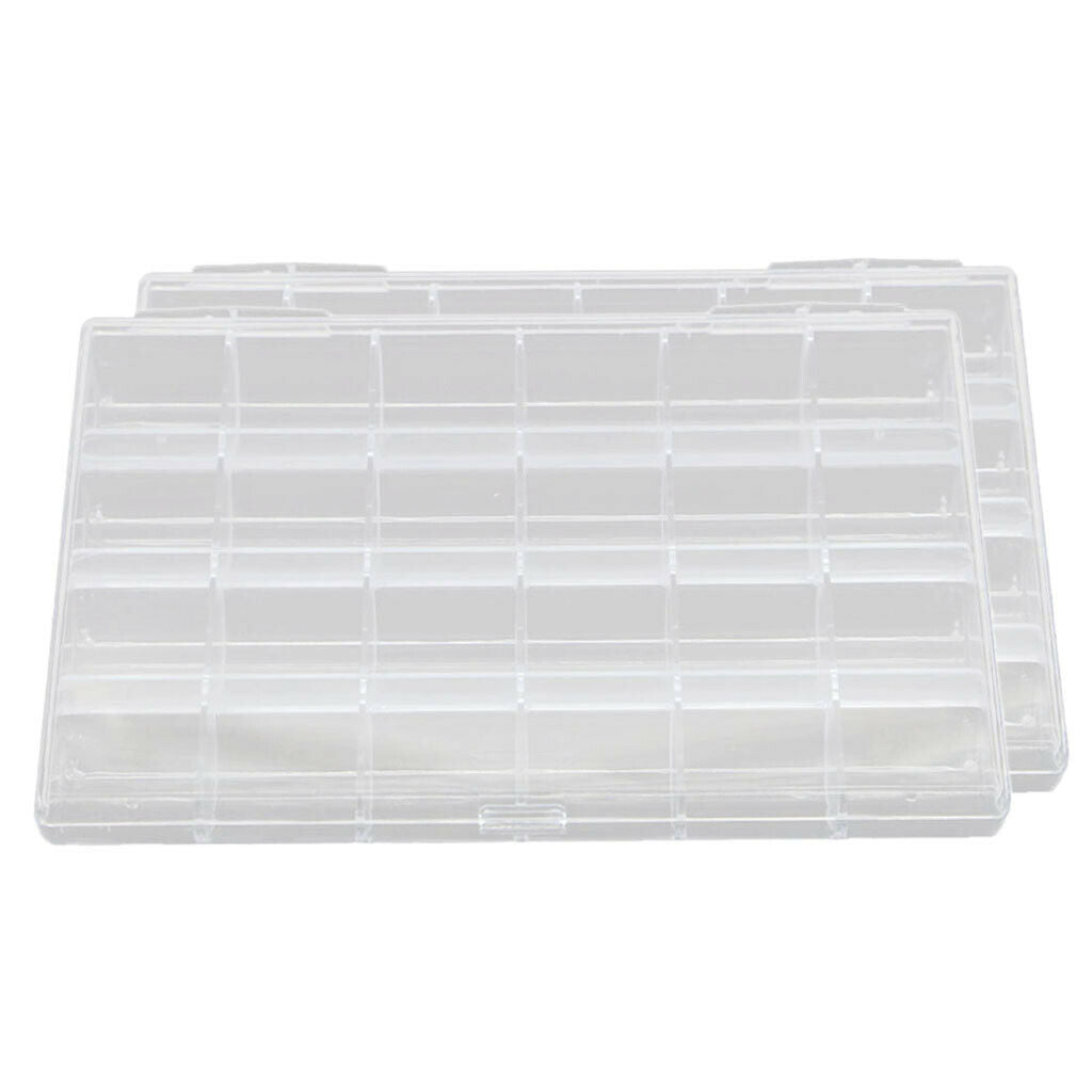 2Pcs Case Display Holder Box for Ring Jewelry Earrings Nail Art Trinkets