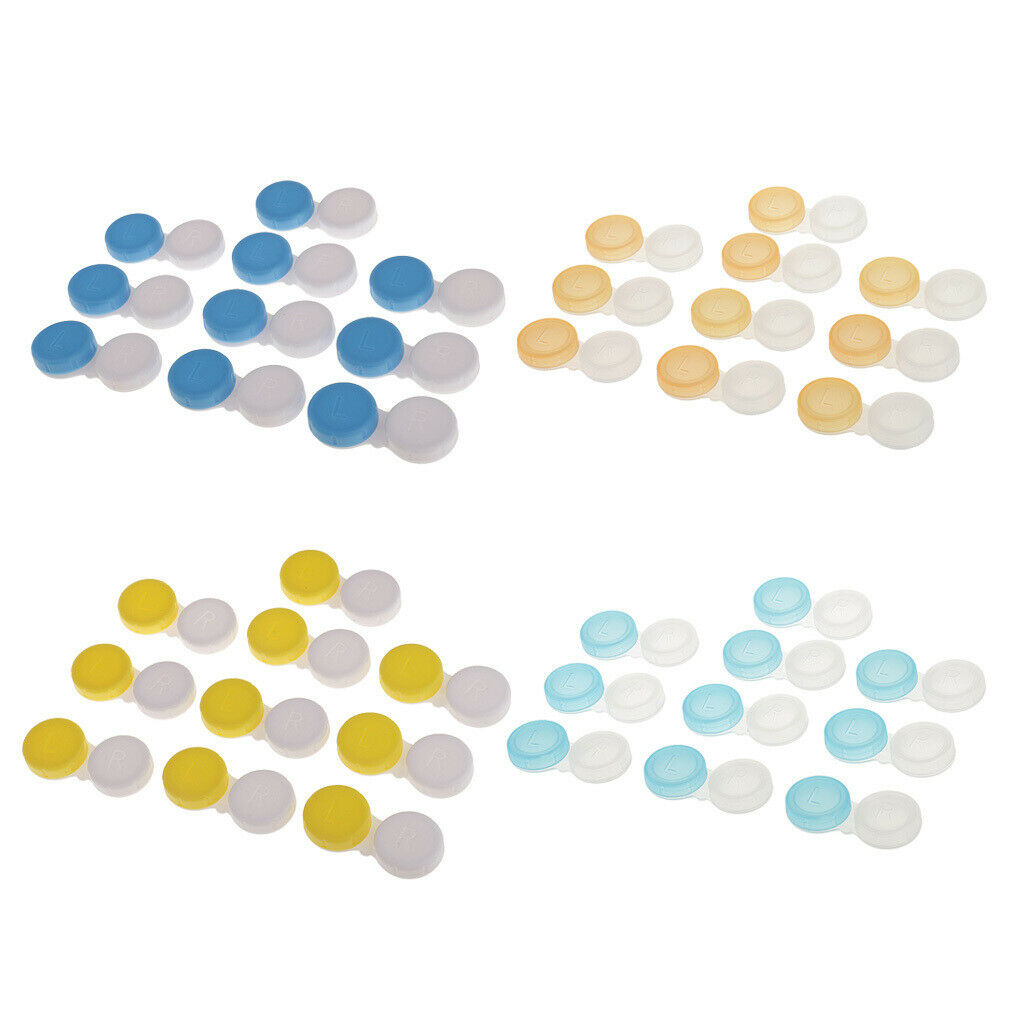 40pcs Pocket Plastic Mini Contact Lens Box Travel Contact Lenses Soaking Cases