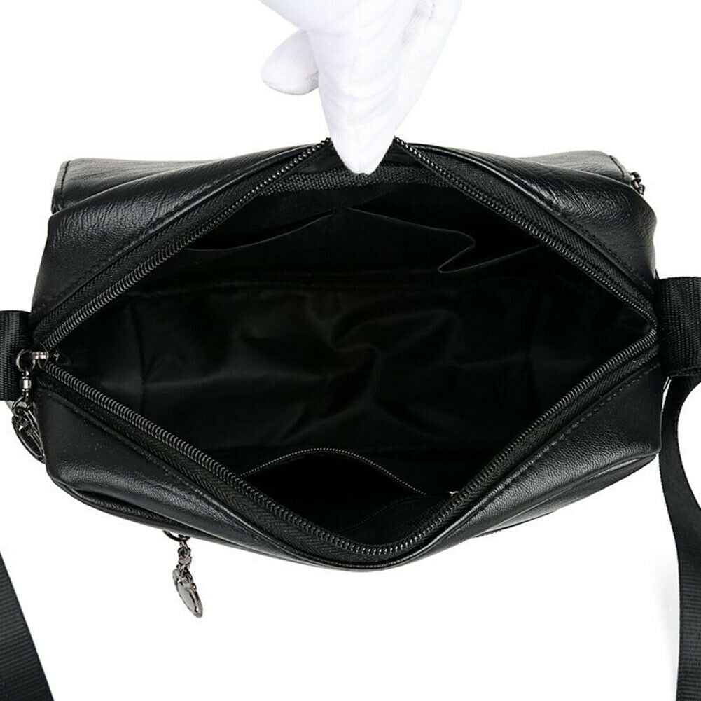Women Washed PU Crossbody Bag Large Capacity Mother Zipper Shoulder Pouch @