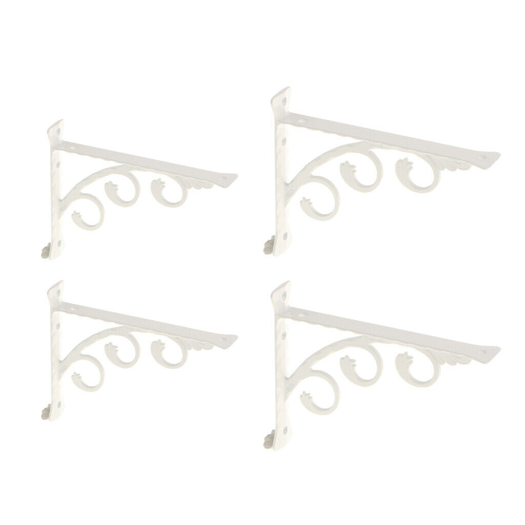 4PACK Wall Mounted Shelf Support Brackets Plank Board Rack Supporter DIY,  L/S