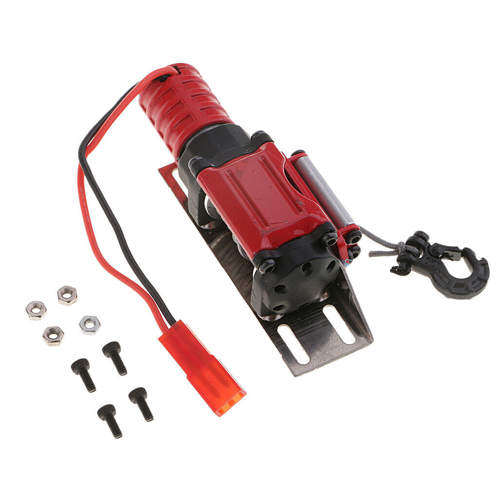1/10 Scale Winch With Steel Wire for D90 SCX10 -4 RC Rock Crawler Red