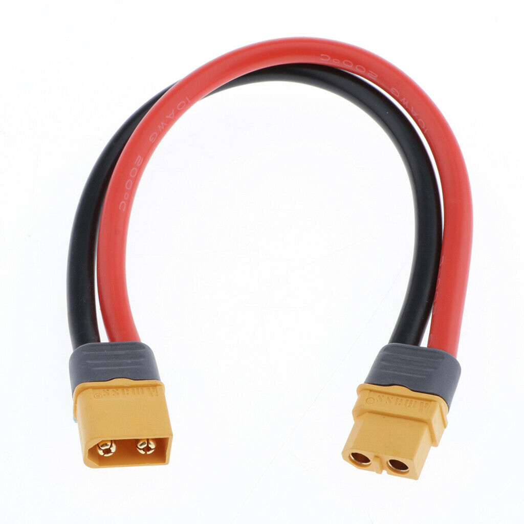 Pack of 2 RC Battery 10AWG XT60 Plug Male Female Extension Cable Wire 7.87''