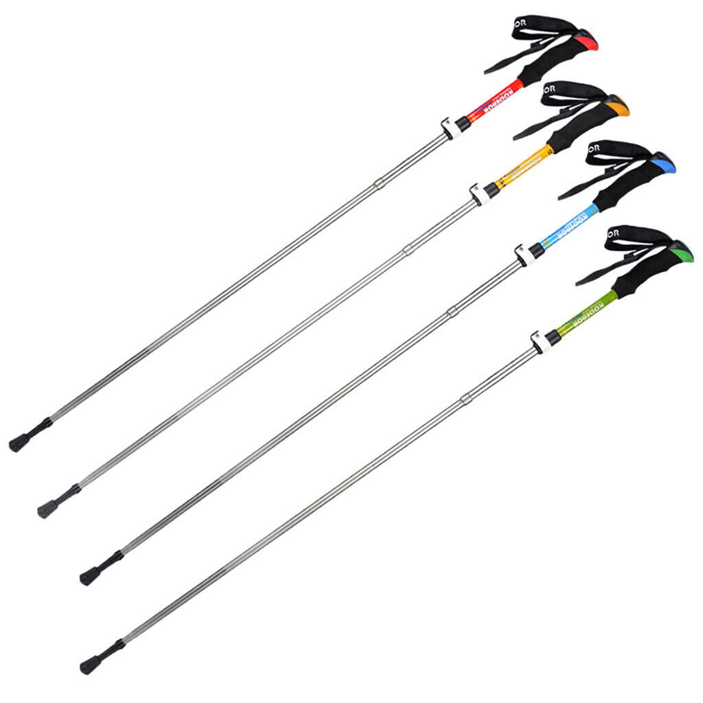 Telescopic Alpenstock Trekking Hiking Sticks Poles  Green
