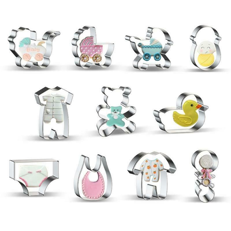 11pcs Baby Shower Cookie Cutter Stainless Steel Biscuit Molds