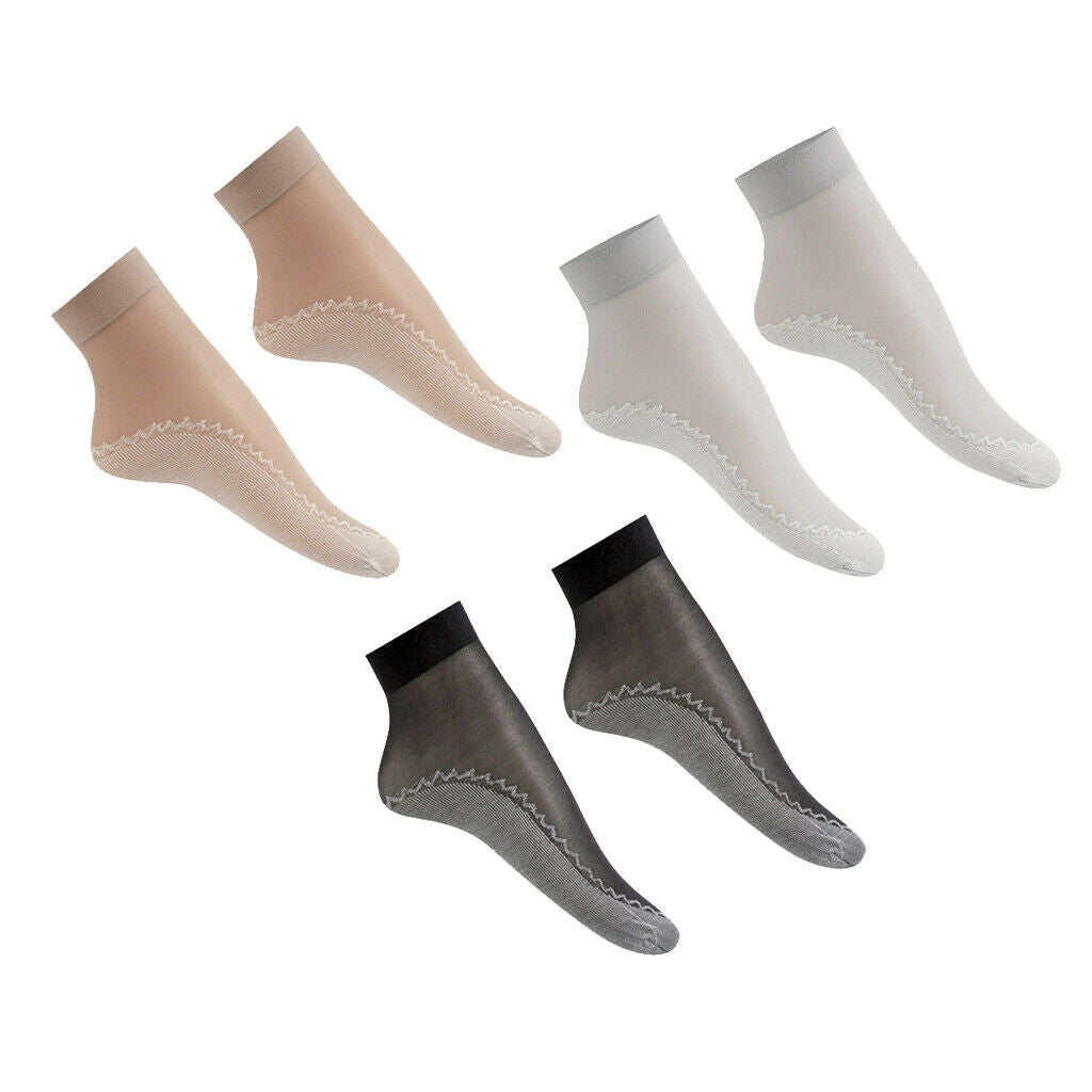 60pcs Lady Nylon Silk Summer Socks Lace Non-Slip Short Socks Anti-Scratch