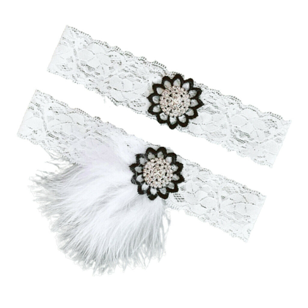 Bridal Wedding Sexy Lace Garter Belt Women Flower Feather Legs Strap Club