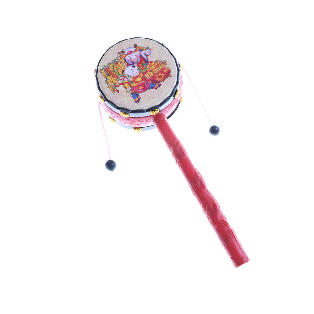 Funny Lovely Rattle Drum Chinese Traditional Hand Bell Musical Instrument .l8