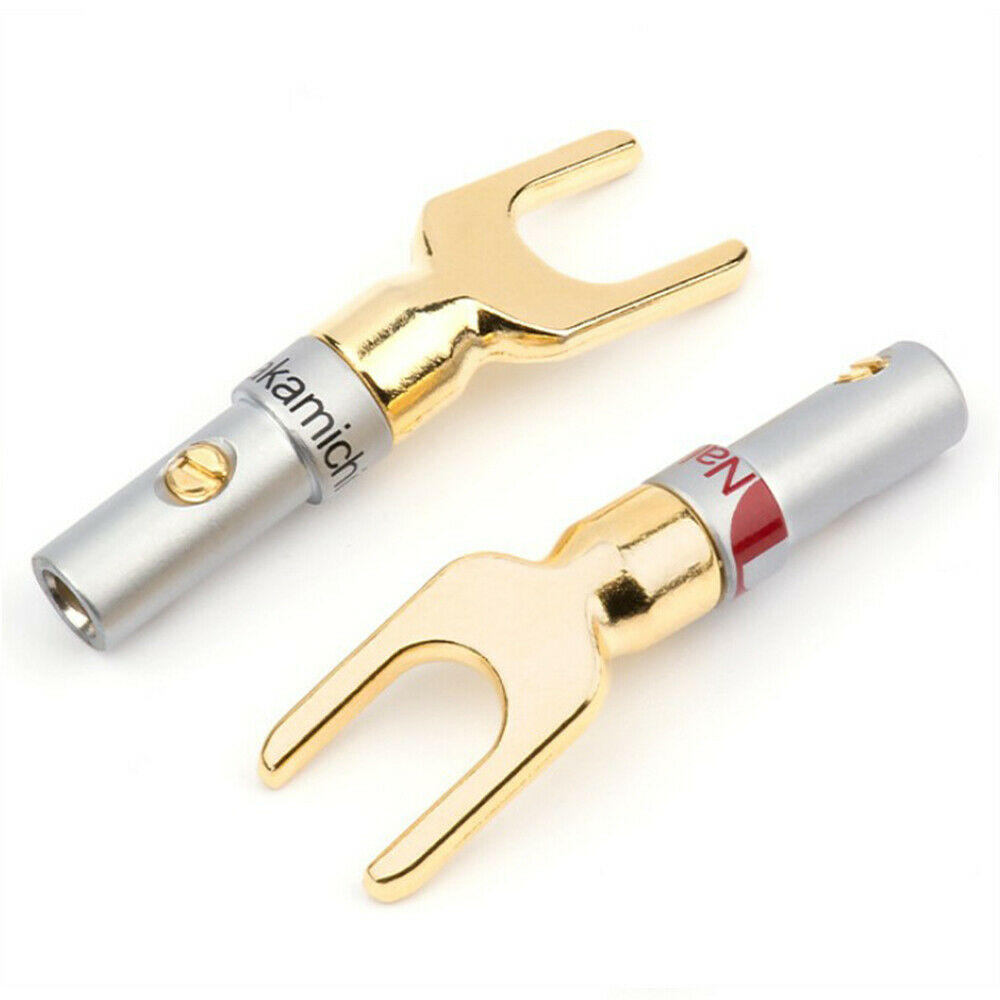 8PCS Y-Type Copper Banana Plug  Speaker Adapter Cable Wire Connectors
