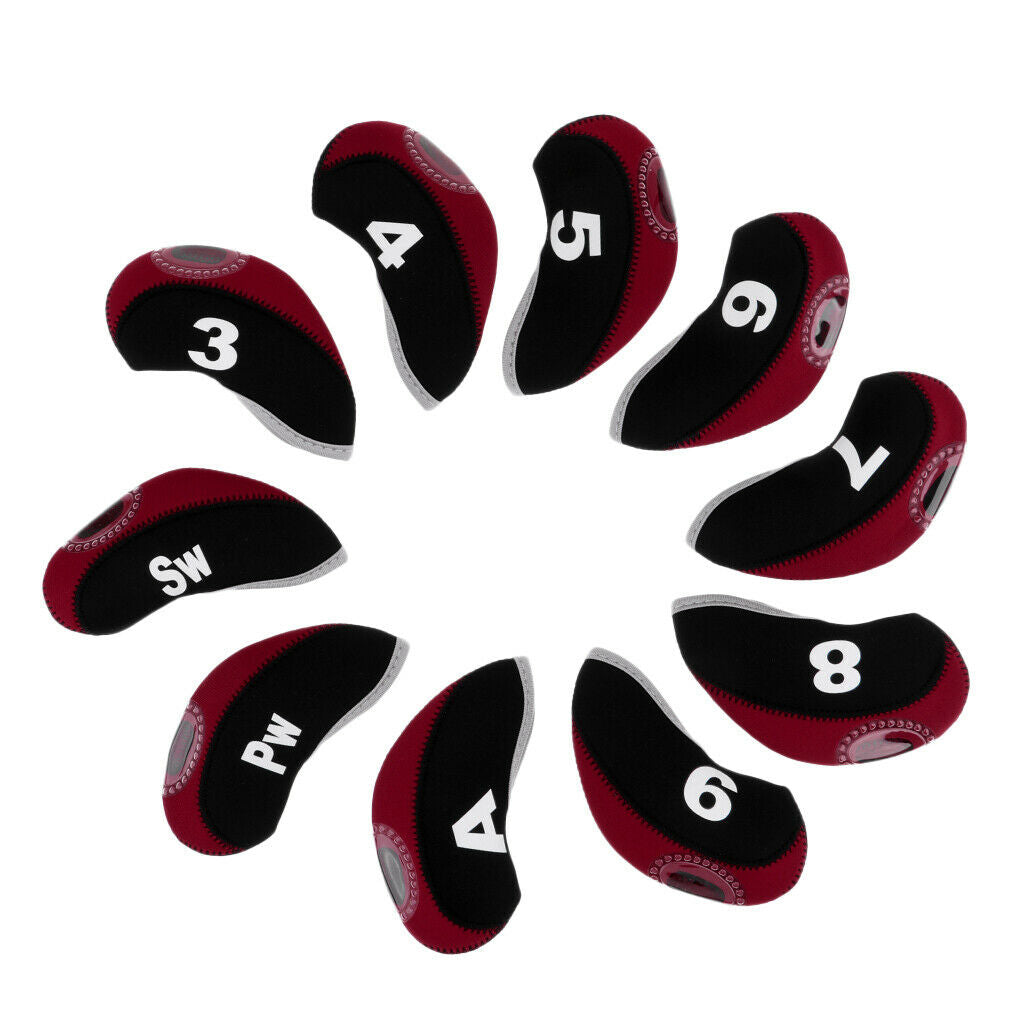 20pcs Golf Iron Club Head Covers, Headcovers Metal Neoprene Traditional Plain
